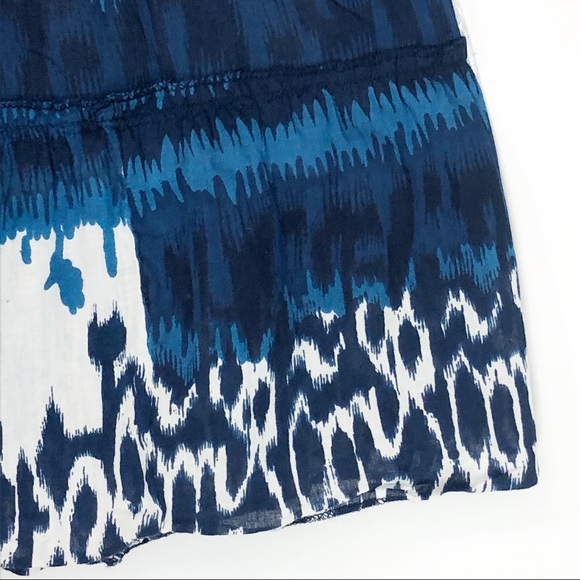 Boho tie-dye skirt, blue & white gathered ruffle M - Picture 5 of 8